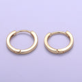 13x13.7 Simple Golden Mini Round Ring Huggies Earrings, Plain Gold Filled Tiny Geometric Shape Formal/Casual Daily Wear Earring Jewelry P-076
