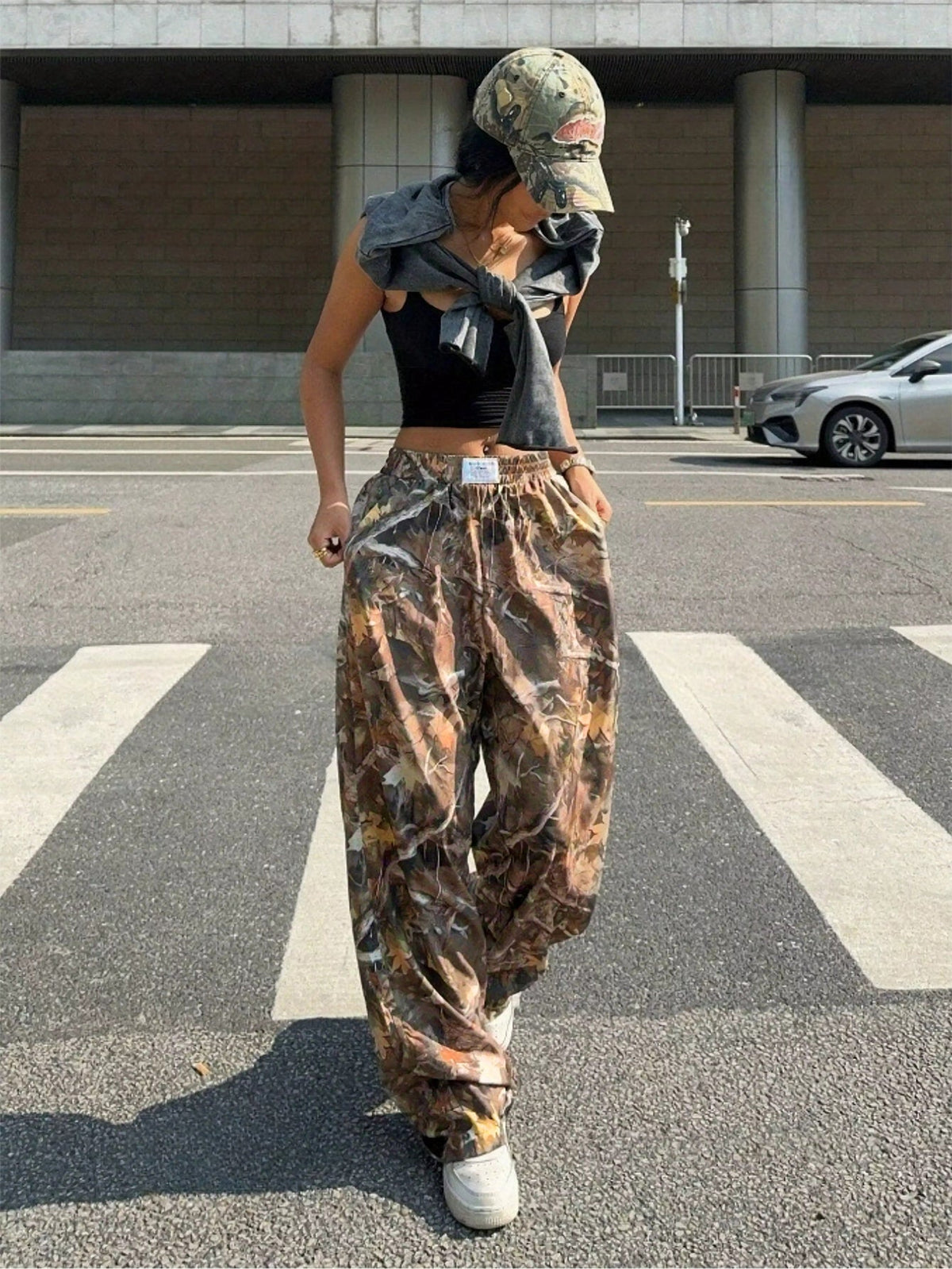 Slimming Casual Pants Hip Hop Retro Street Multi-pocket Camouflage Cargo Pants For Women Y2k Hip-hop Cargo Grunge Baggy Trousers