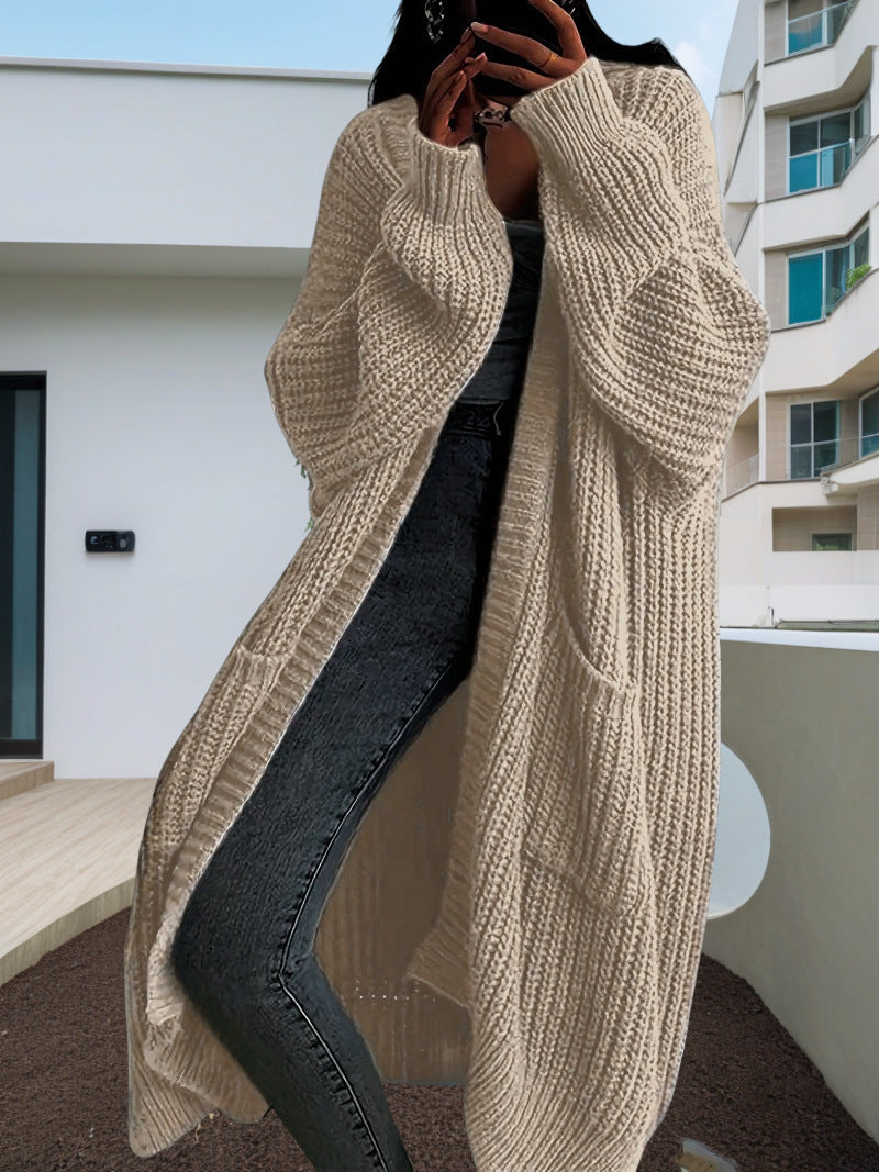 Autumn And Winter Long Sweater Women's Loose All-matching Base Long-sleeved Knitted Cardigan