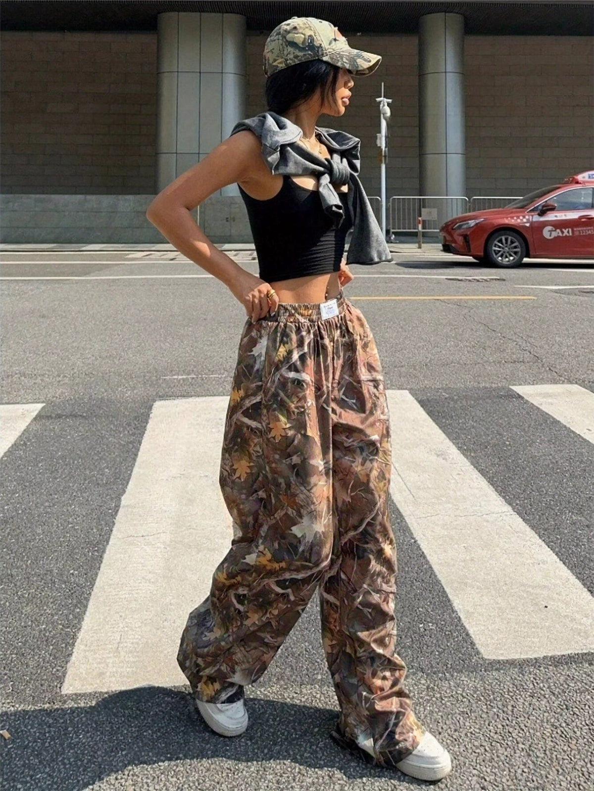 Slimming Casual Pants Hip Hop Retro Street Multi-pocket Camouflage Cargo Pants For Women Y2k Hip-hop Cargo Grunge Baggy Trousers