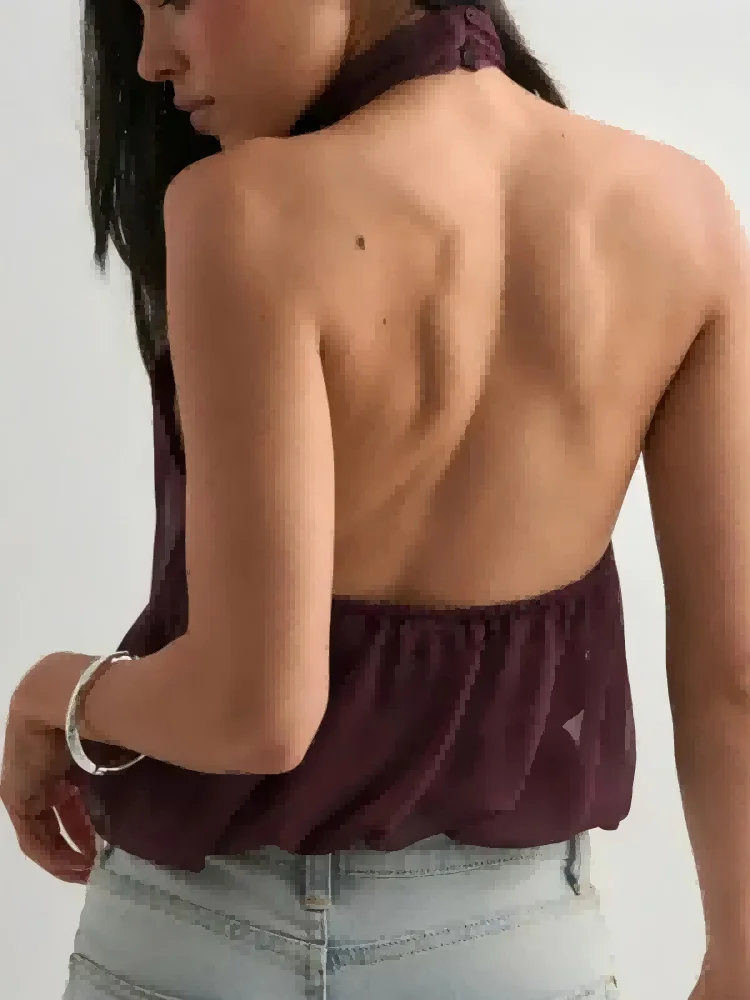 Julietta Collection Women’s Elegant Halter Backless Night Club Top