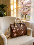 Women's Shoulder Bag 2026 Spring New Sweet Floral Pattern High Quality Canvas Handbag (Size: 25-18cm) BA3