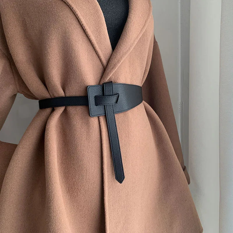 Designer Coffee Belts Wide Fashion or Wide Coat