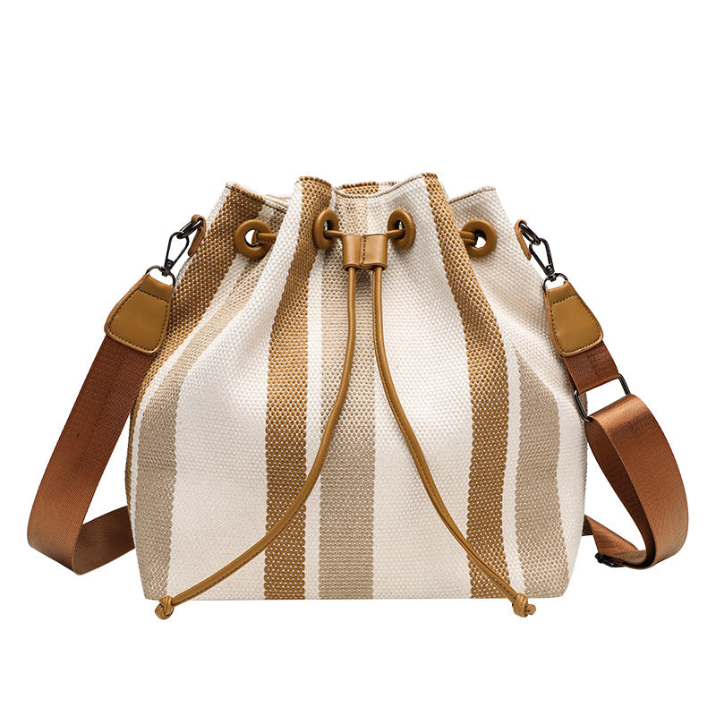 Elegant Canvas Women's Bags Crossbody – Fashionable Shoulder Bucket Bag, Vintage Small College Portable Tote hobo