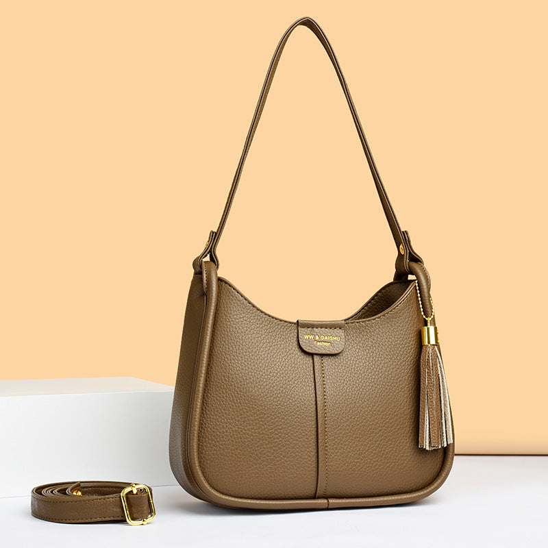 Women's Fashion Underarm Commute Texture Western Style Shoulder Bags
