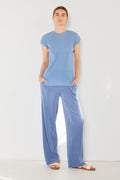 Pleated long pants w/ slight flare - P02BL_Periwinkle