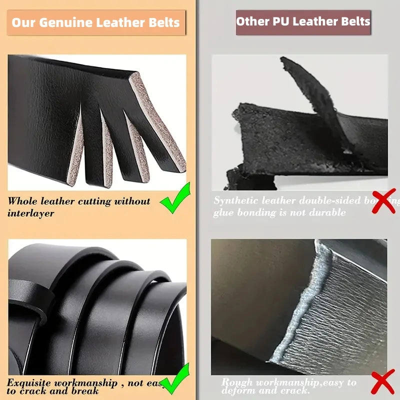 Genuine Leather Belts Metal Buckle