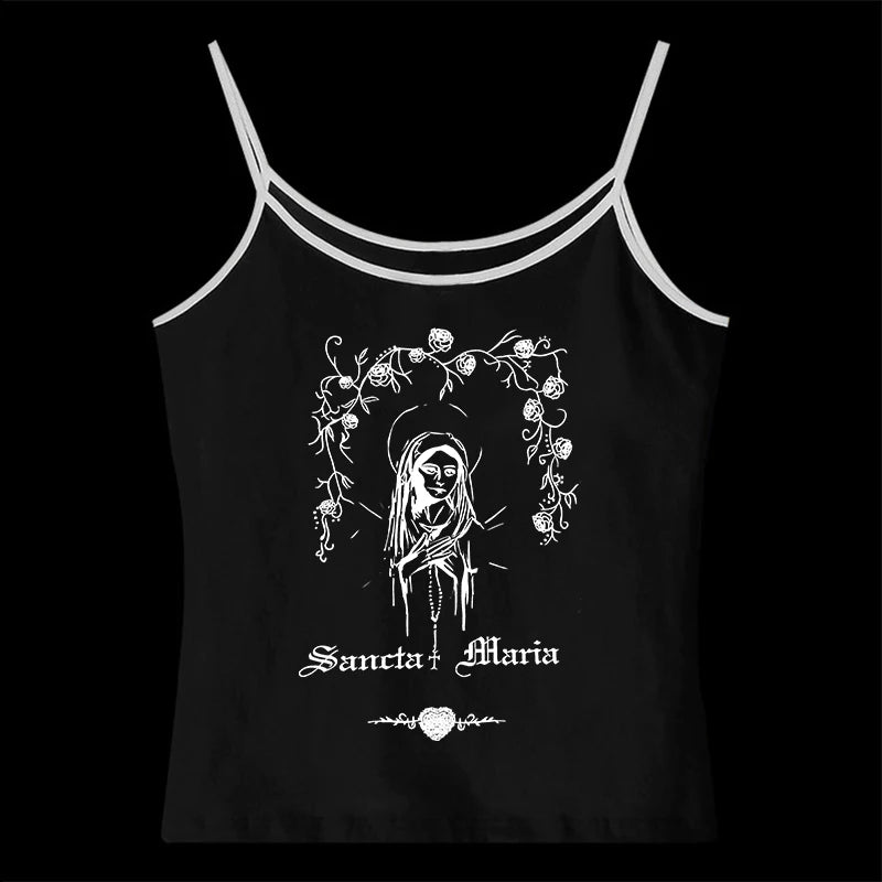 Vintage Y2K Gothic Corset Crop Tank Top