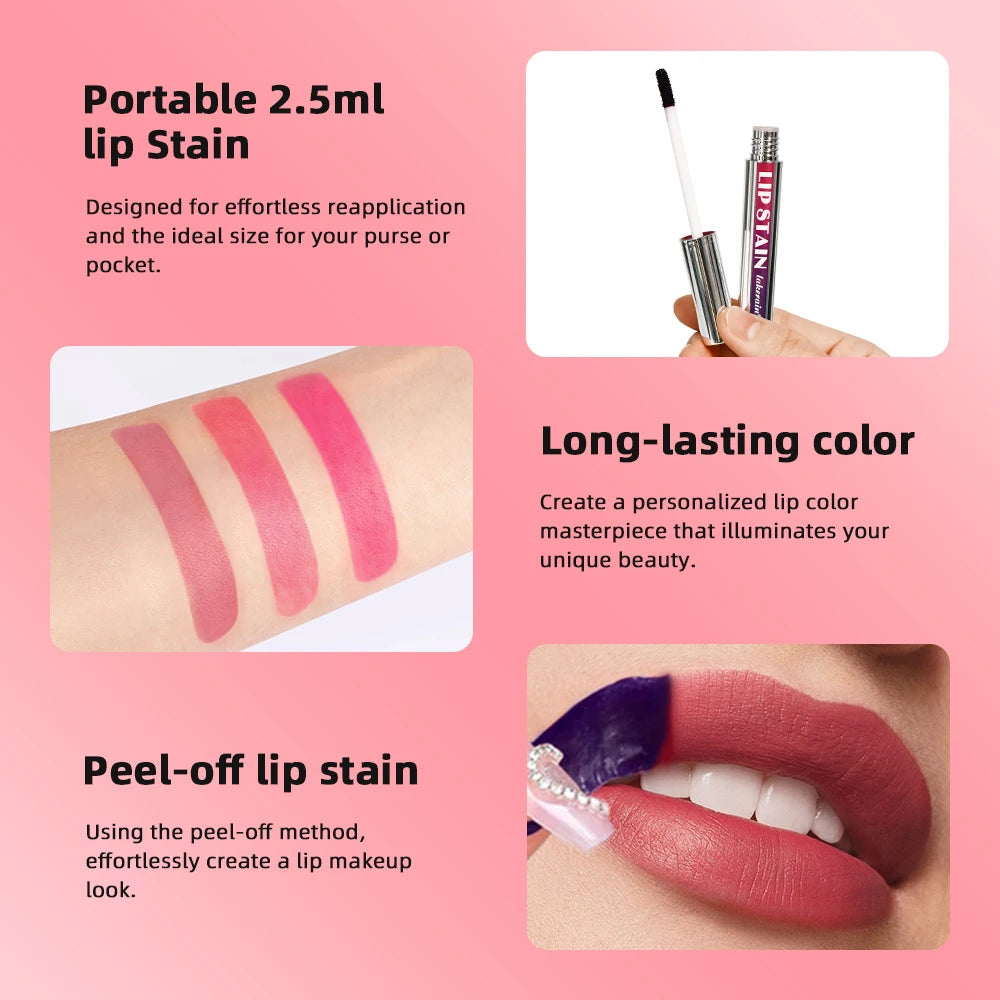 Julietta Collection Peel Off Lip Stain – Waterproof, Long-Lasting Pink Lip Tint