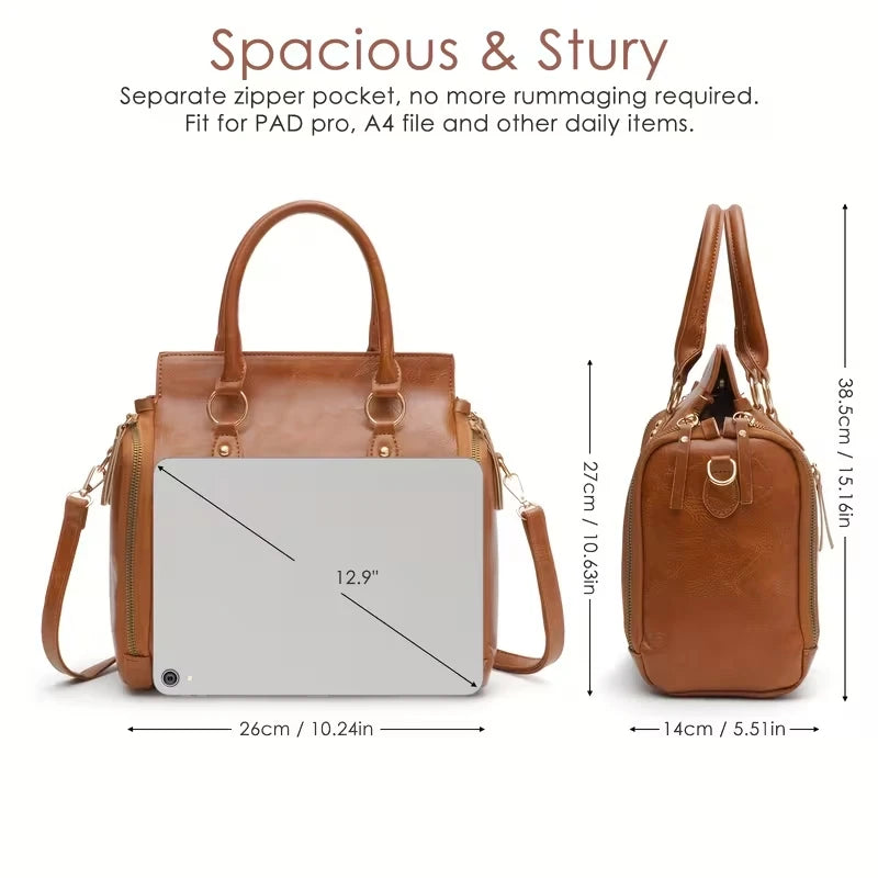 Retro PU Leather Handbag