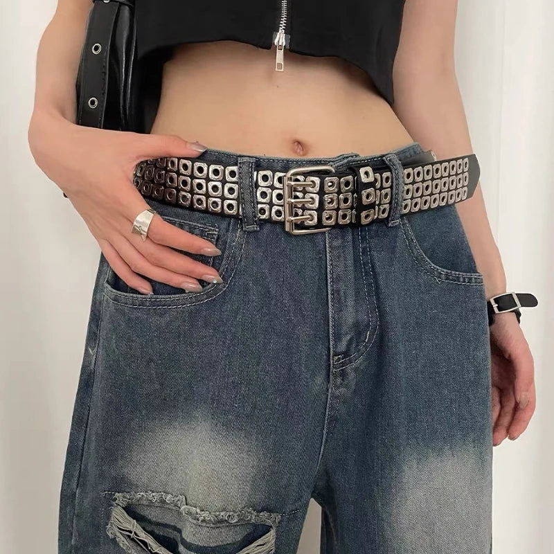 Women Belt  Fashion Three Exhaust Eyes, Punk Street Cool