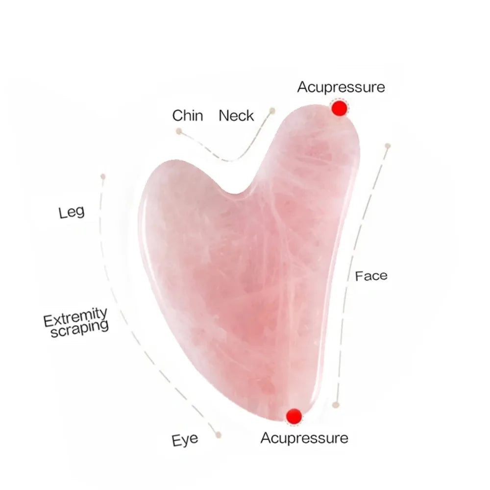 Gua Sha Massage Stone for Face Rose Pink