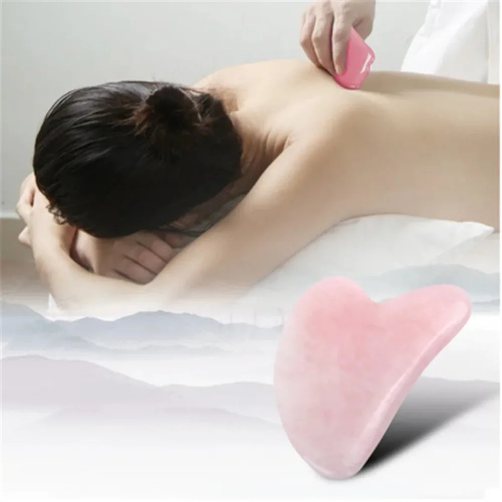 Gua Sha Massage Stone for Face Rose Pink