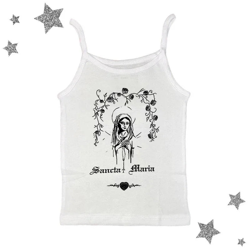 Vintage Y2K Gothic Corset Crop Tank Top