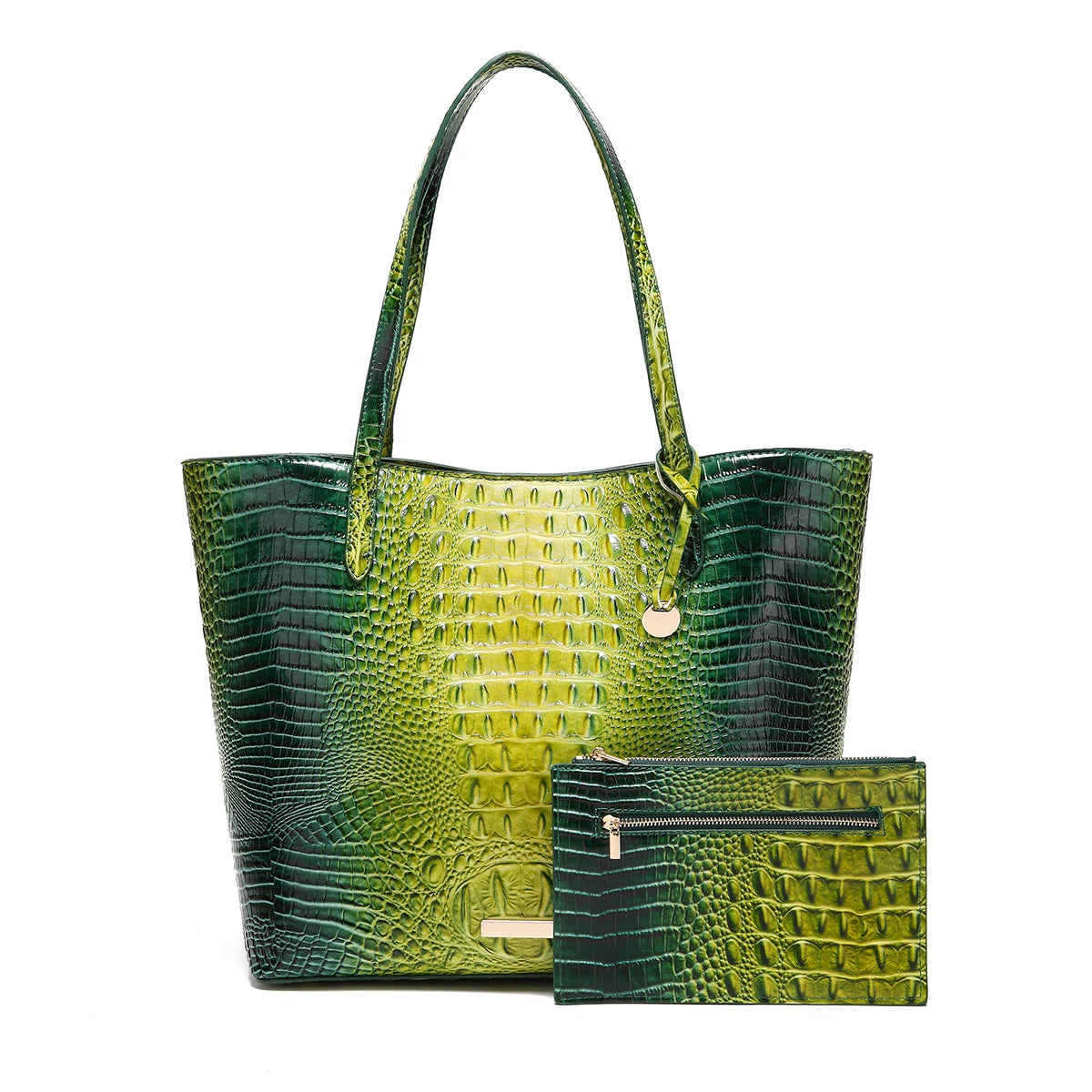 Women Outdoor Embossed Texture Tote Bag Set, Spacious Carryall with Detachable Zipper Pouch, Multi Compartment Shoulder Handbag for Camping Beach Picnic Day Trips