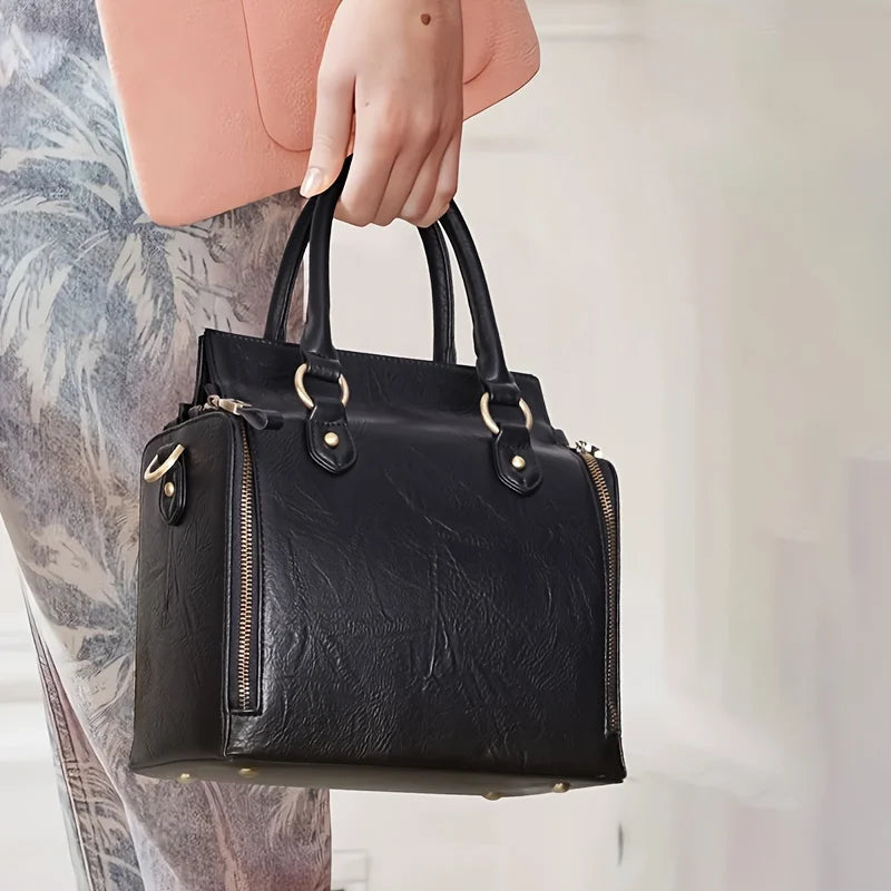 Retro PU Leather Handbag