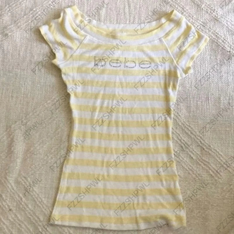 Vintage Y2K Letter Print Crop Tank Top – Slim Streetwear Baby Tee