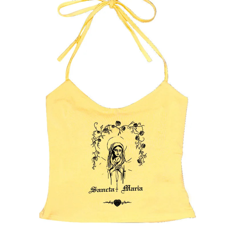 Vintage Y2K Gothic Corset Crop Tank Top