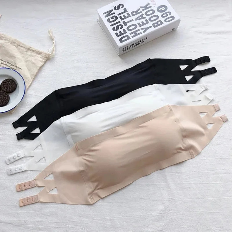 Women’s Seamless Strapless Bandeau Bra – Wireless Tube Top