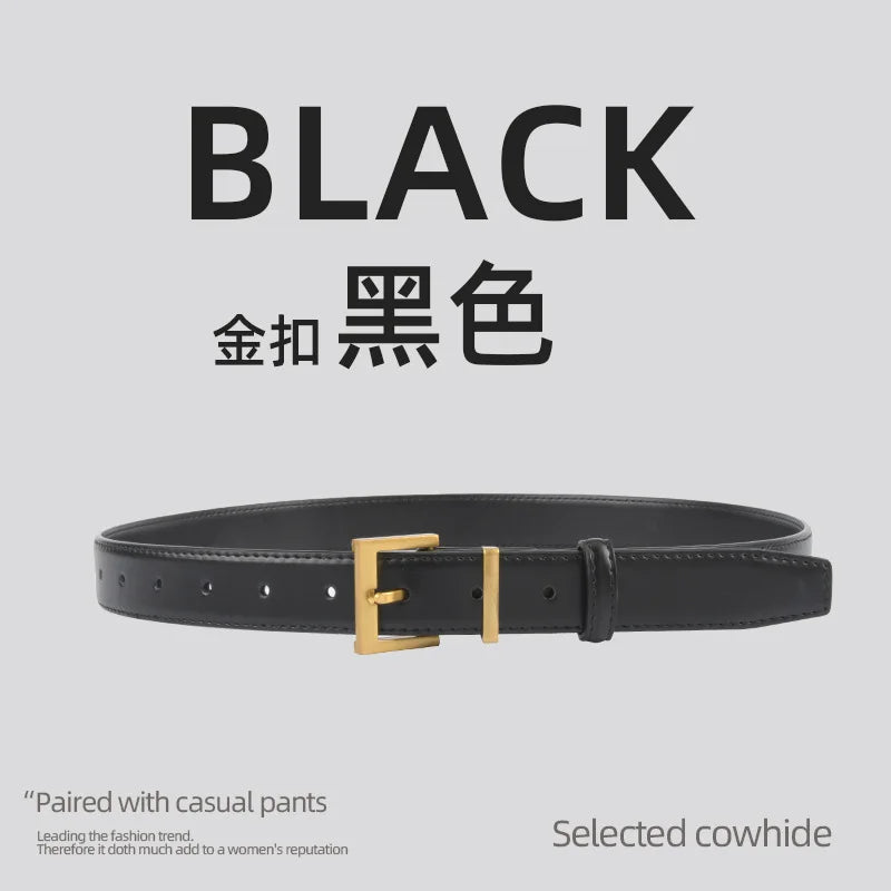 Belts for Women Square Plain Real Leather