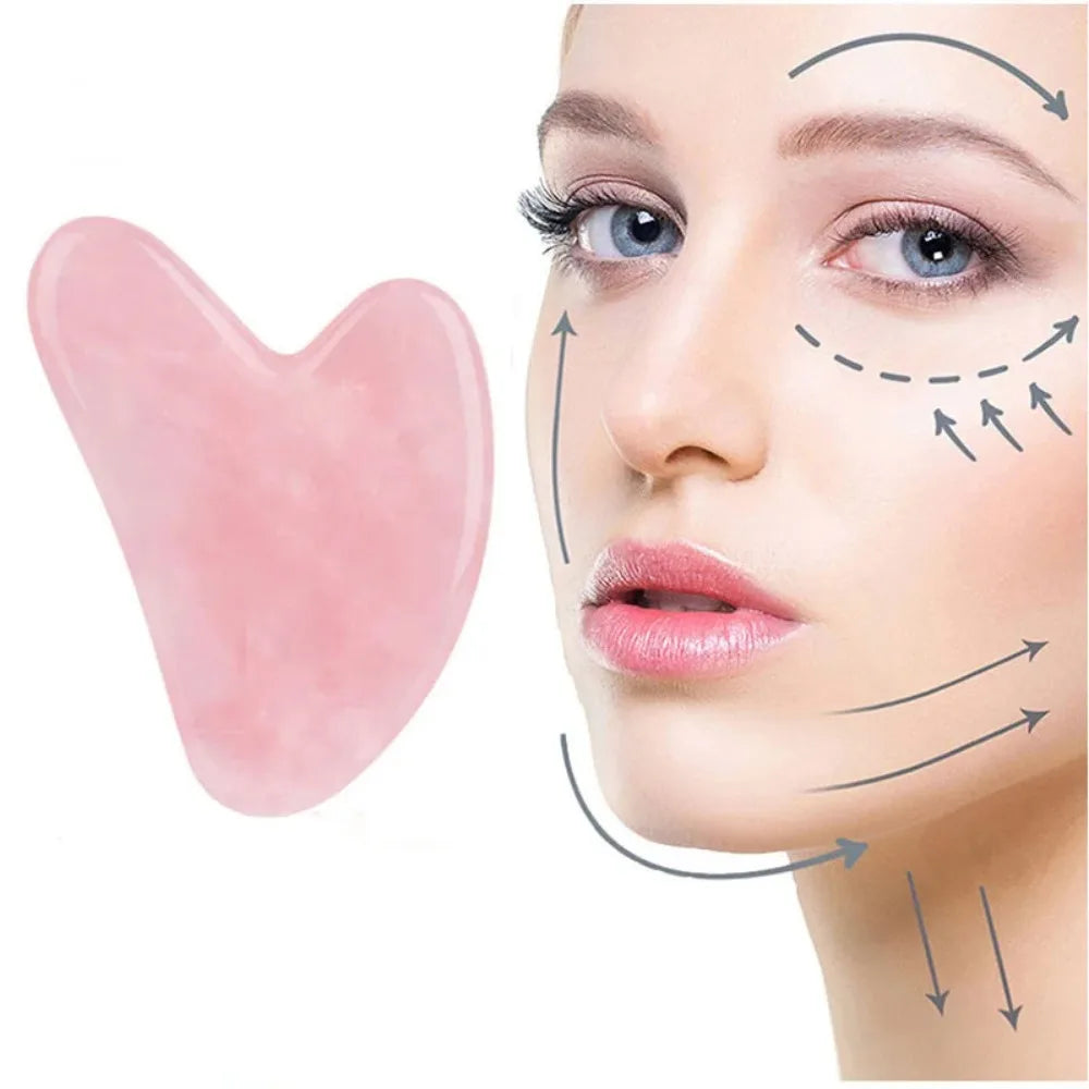 Gua Sha Massage Stone for Face Rose Pink