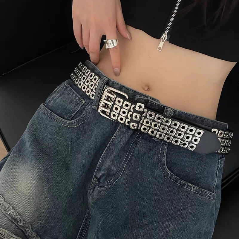 Women Belt  Fashion Three Exhaust Eyes, Punk Street Cool