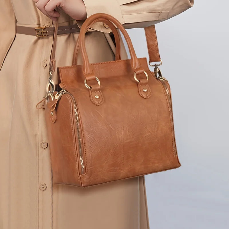Retro PU Leather Handbag