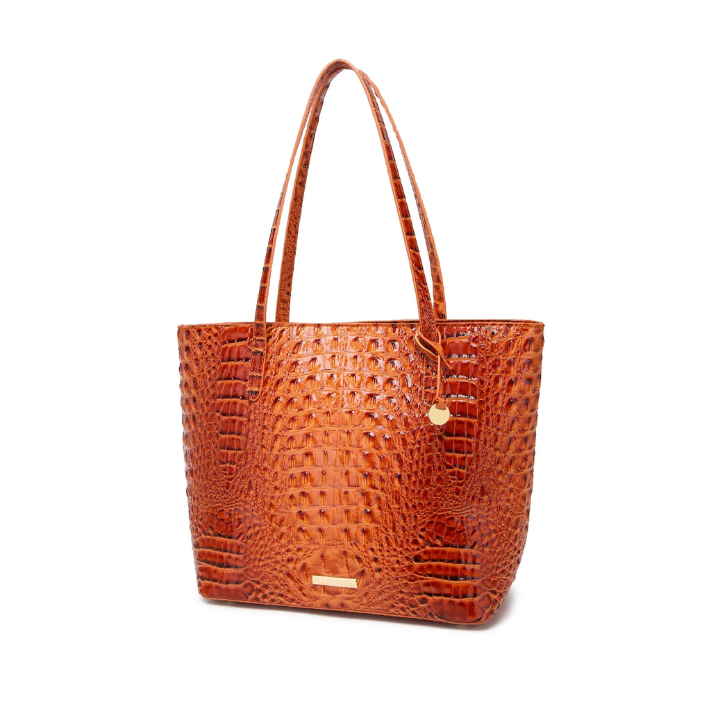 Women Outdoor Embossed Texture Tote Bag Set, Spacious Carryall with Detachable Zipper Pouch, Multi Compartment Shoulder Handbag for Camping Beach Picnic Day Trips