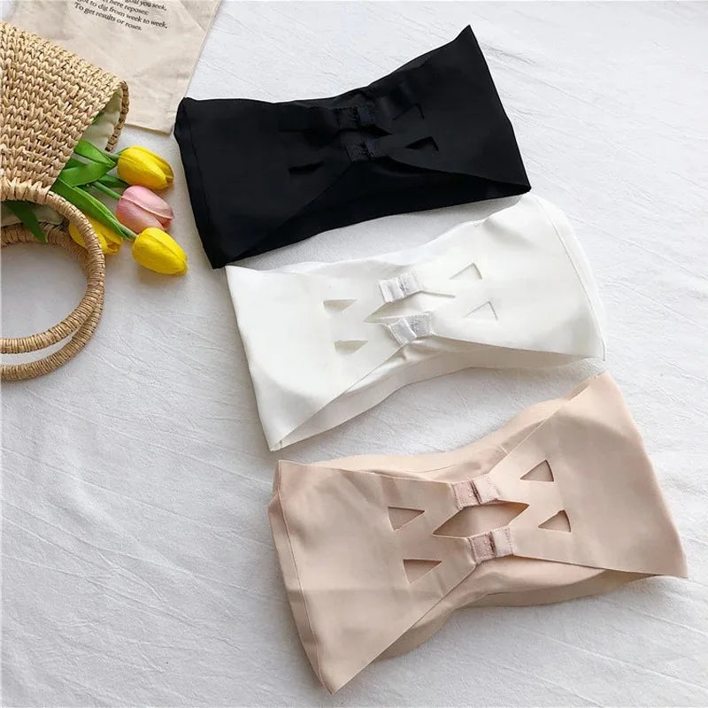 Women’s Seamless Strapless Bandeau Bra – Wireless Tube Top