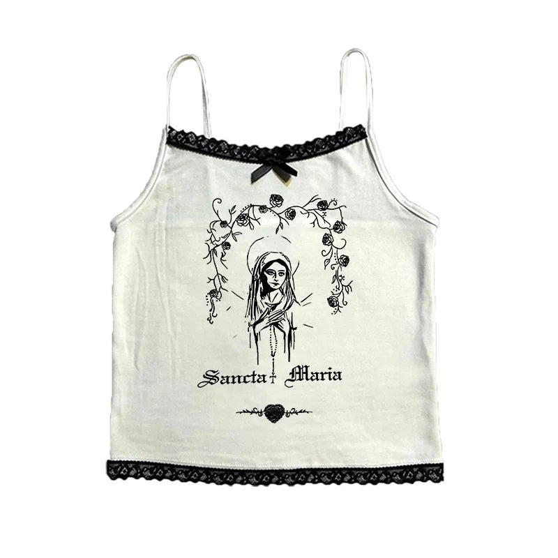 Vintage Y2K Gothic Corset Crop Tank Top