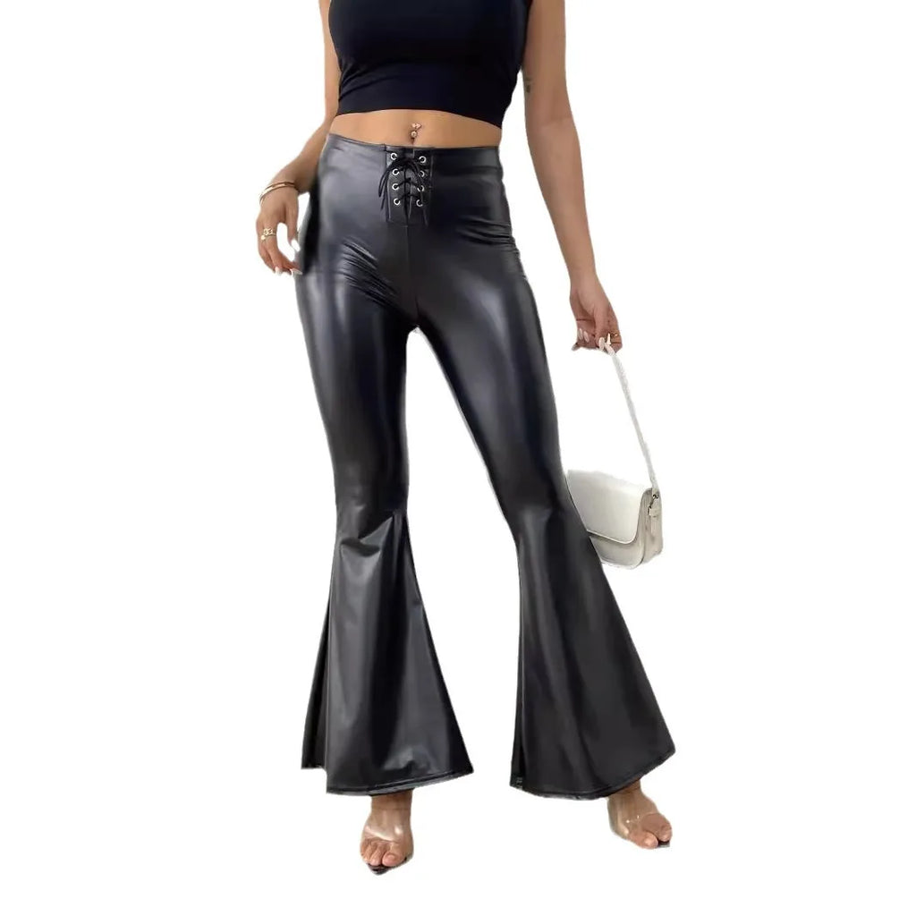 Popular Bell Bottoms Shiny Leather
