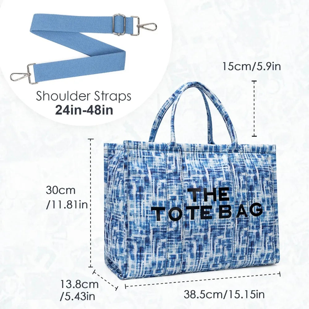 Denim Canvas Tote Bag
