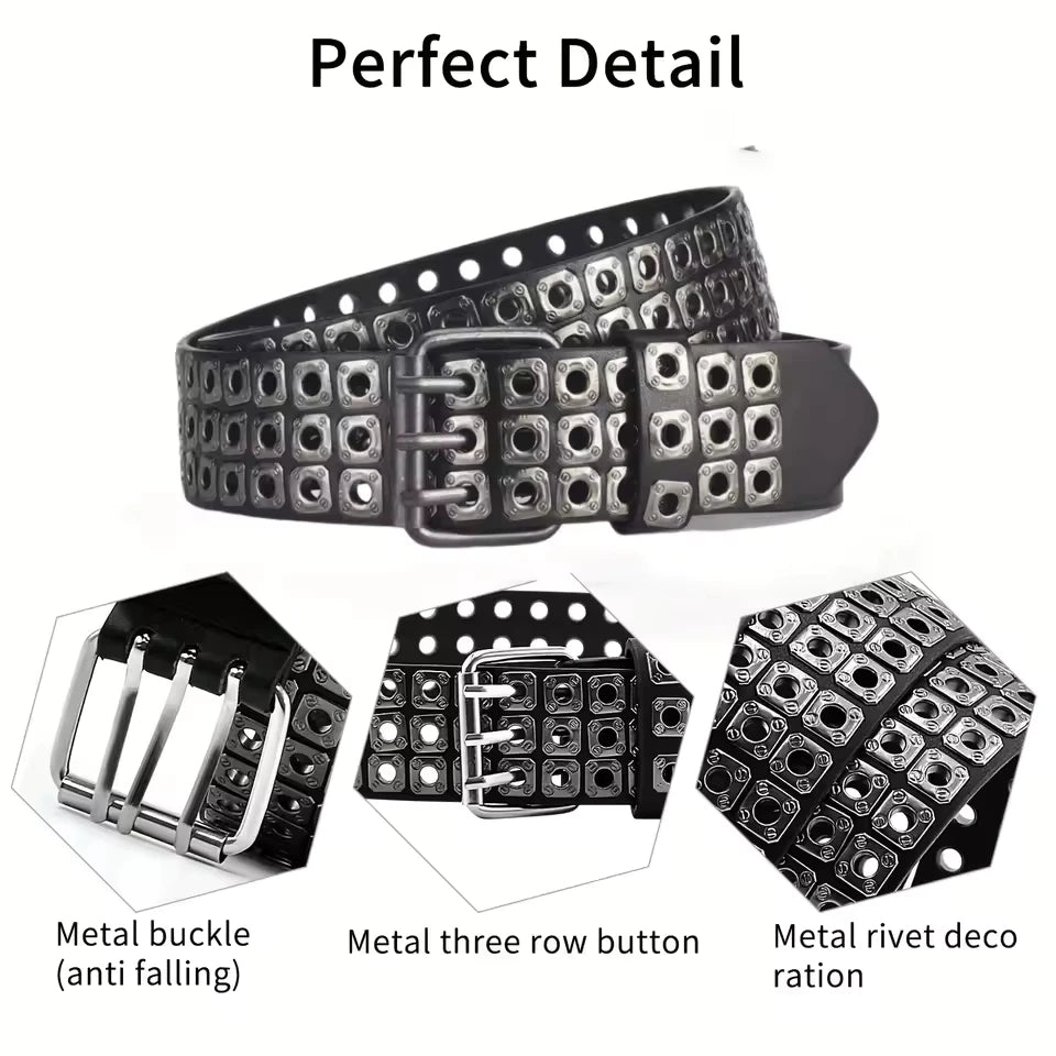Women Belt  Fashion Three Exhaust Eyes, Punk Street Cool