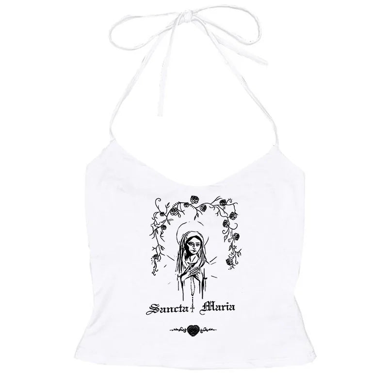 Vintage Y2K Gothic Corset Crop Tank Top