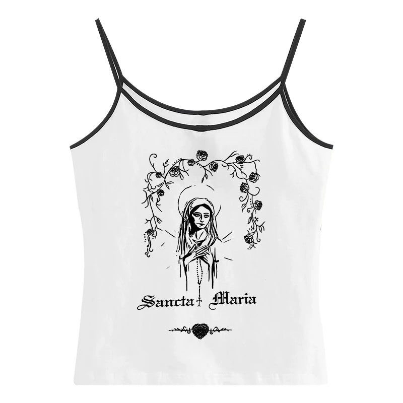 Vintage Y2K Gothic Corset Crop Tank Top