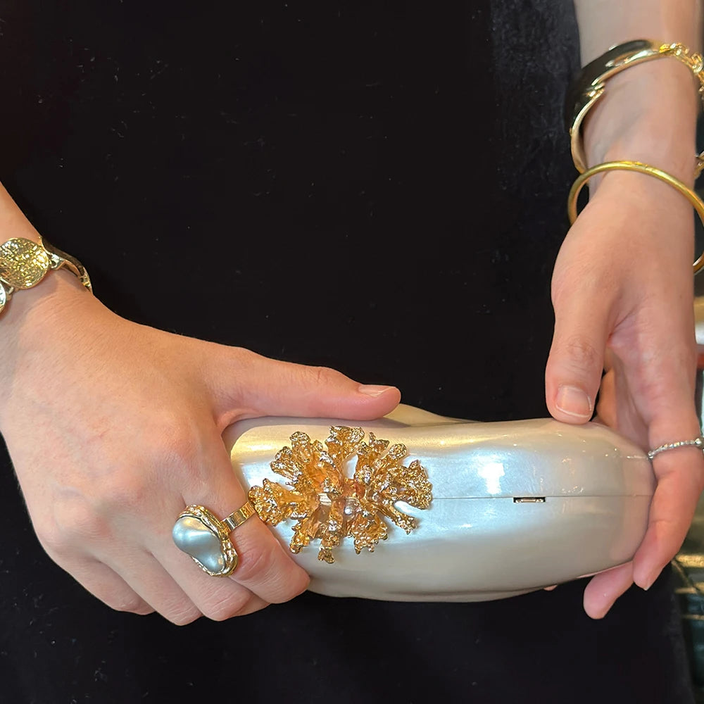 Flower Shell Evening Bag