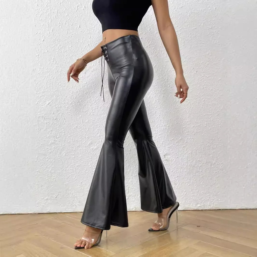 Popular Bell Bottoms Shiny Leather