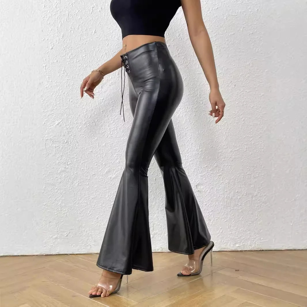 Popular Bell Bottoms Shiny Leather
