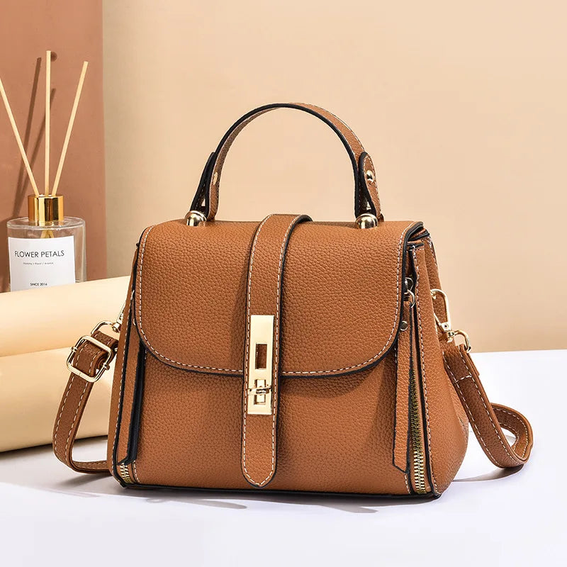 Luxury Genuine Leather Bow Bucket Shoulder Bag, women's leather bucket bag showcasing soft polished finish