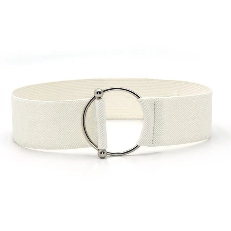 Women's Elastic Wide Round Woven Canvas Waist Belt, 5cm Stretch Fashion Cinch Belt size and width details