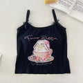 Cute Rabbit Print Crop Tank Top – Kawaii Backless Top