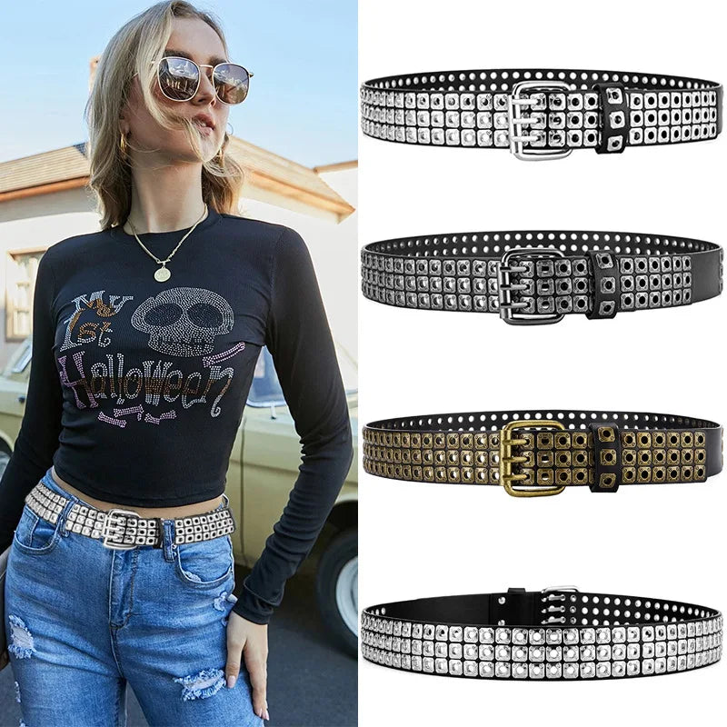 Women Belt  Fashion Three Exhaust Eyes, Punk Street Cool