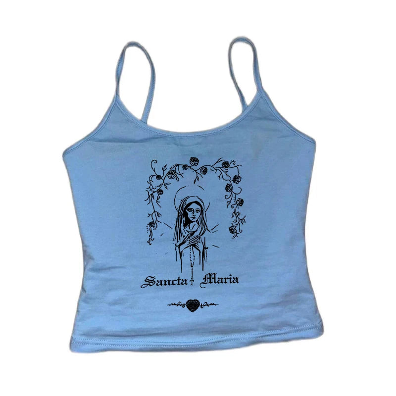 Vintage Y2K Gothic Corset Crop Tank Top