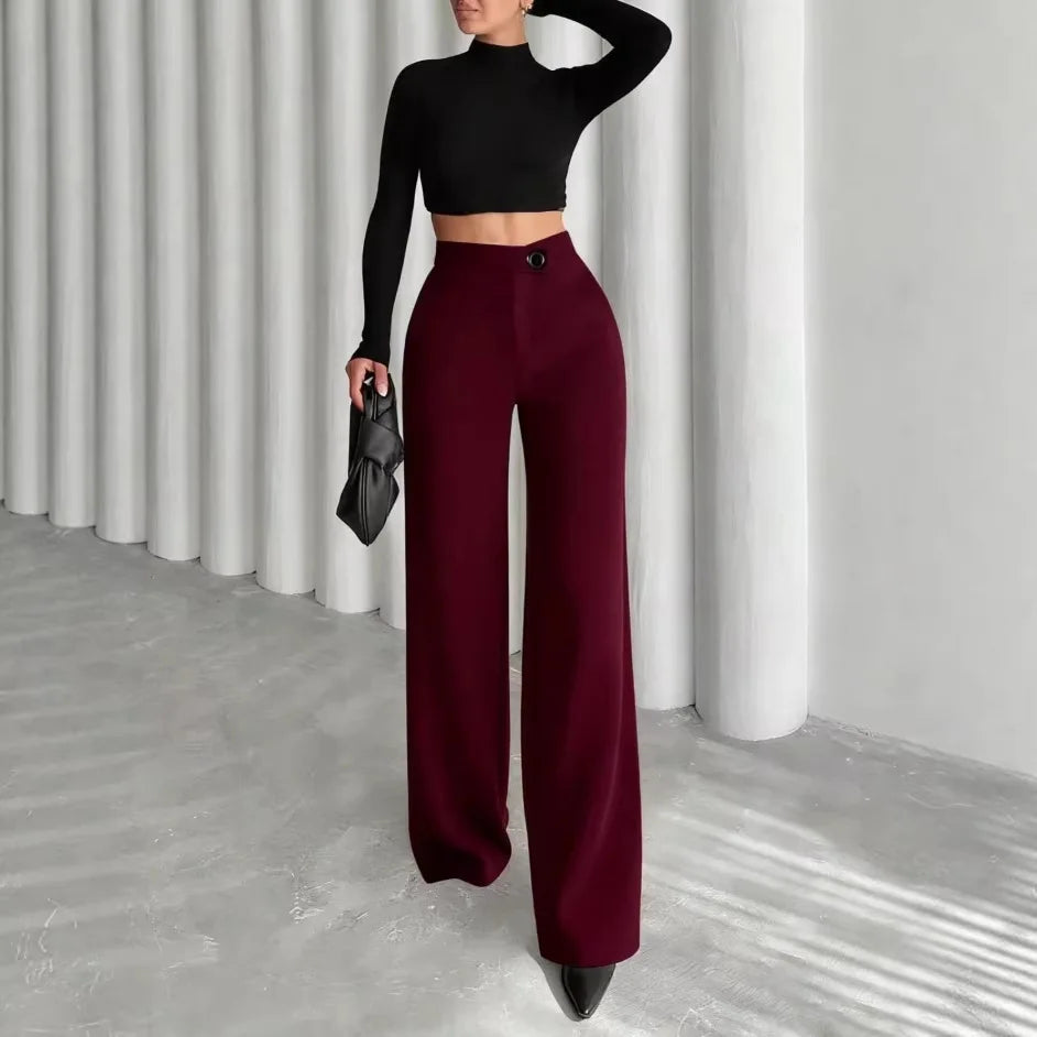 Women Old Money High Waist Wide Leg Pants