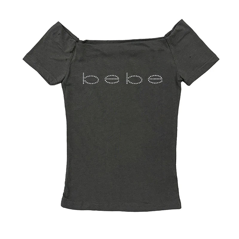 Vintage Y2K Letter Print Crop Tank Top – Slim Streetwear Baby Tee