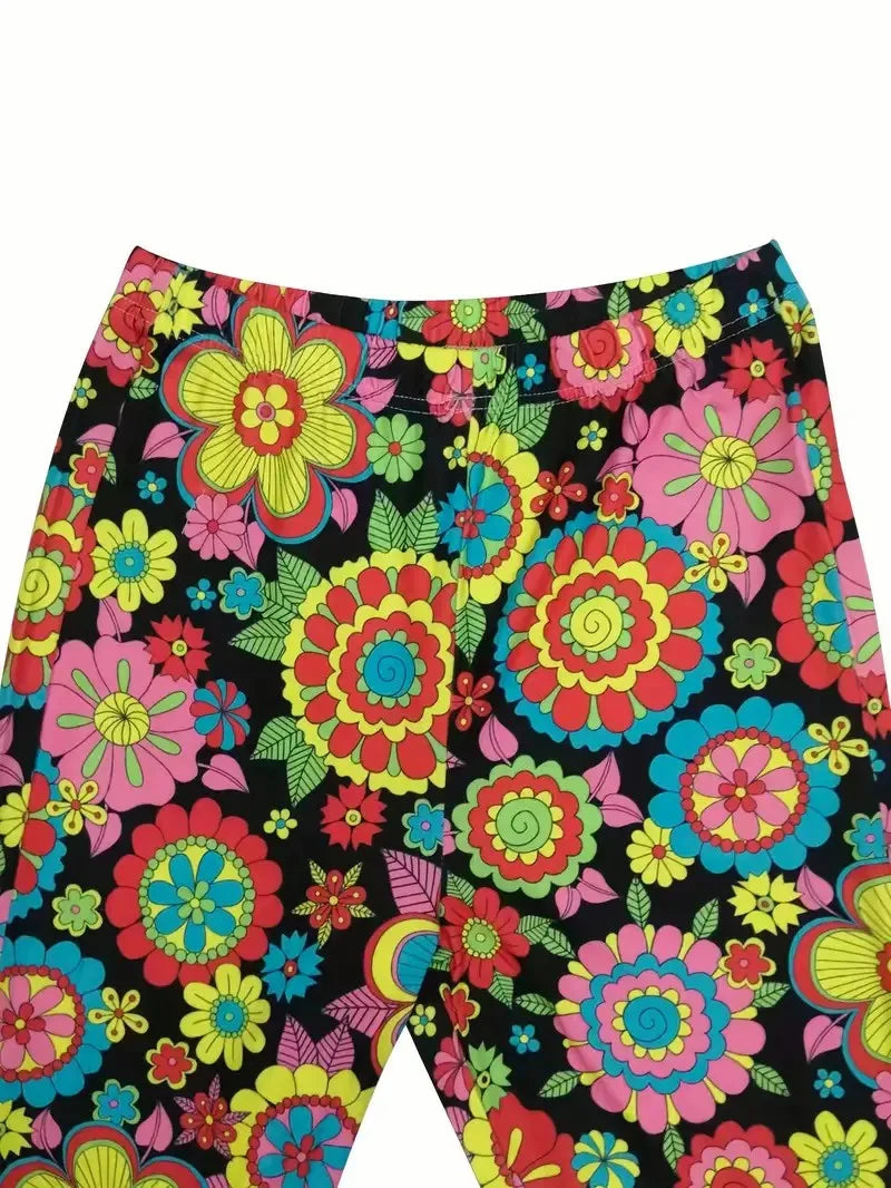Women's Bohemian style printed bell bottoms