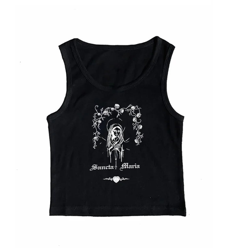 Vintage Y2K Gothic Corset Crop Tank Top