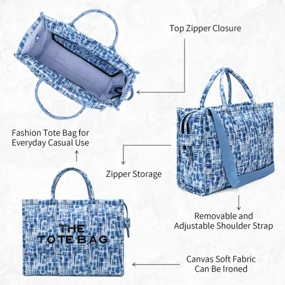 Denim Canvas Tote Bag