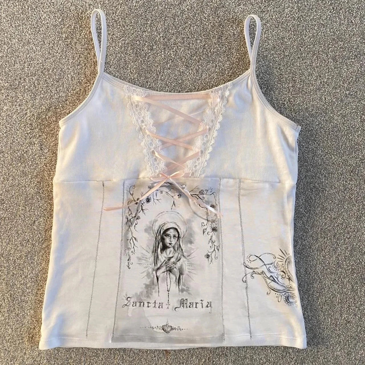 Vintage Y2K Gothic Corset Crop Tank Top