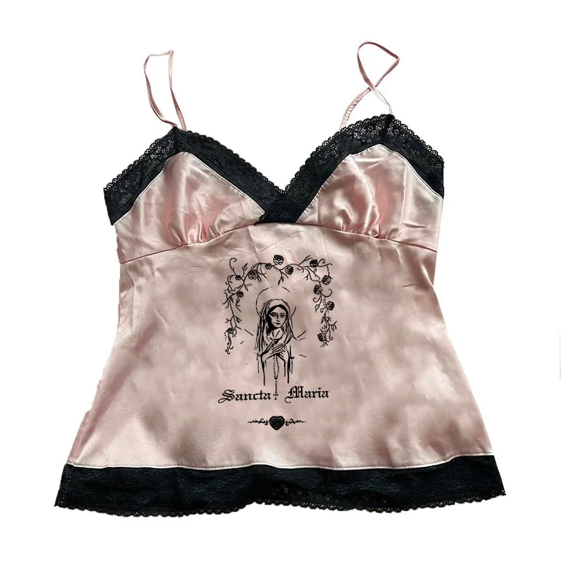Vintage Y2K Gothic Corset Crop Tank Top